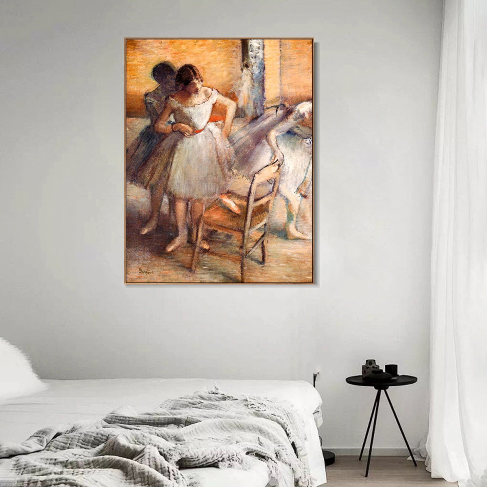 INVIN ART Framed Canvas Giclee Print Art Dancers,circa 1895-1900 by Edgar Degas Wall Art