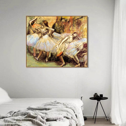 INVIN ART Framed Canvas Giclee Print Art Dancers,circa 1897-1901 by Edgar Degas Wall Art Living Room Home Office Decorations