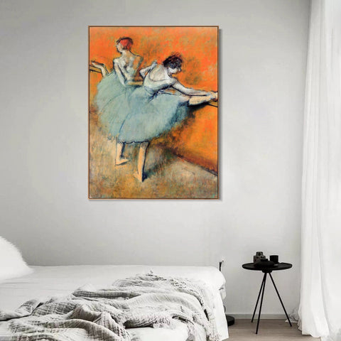 INVIN ART Framed Canvas Giclee Print Art Dancers at the Barre by Edgar Degas Wall Art Living Room Home Office Decorations