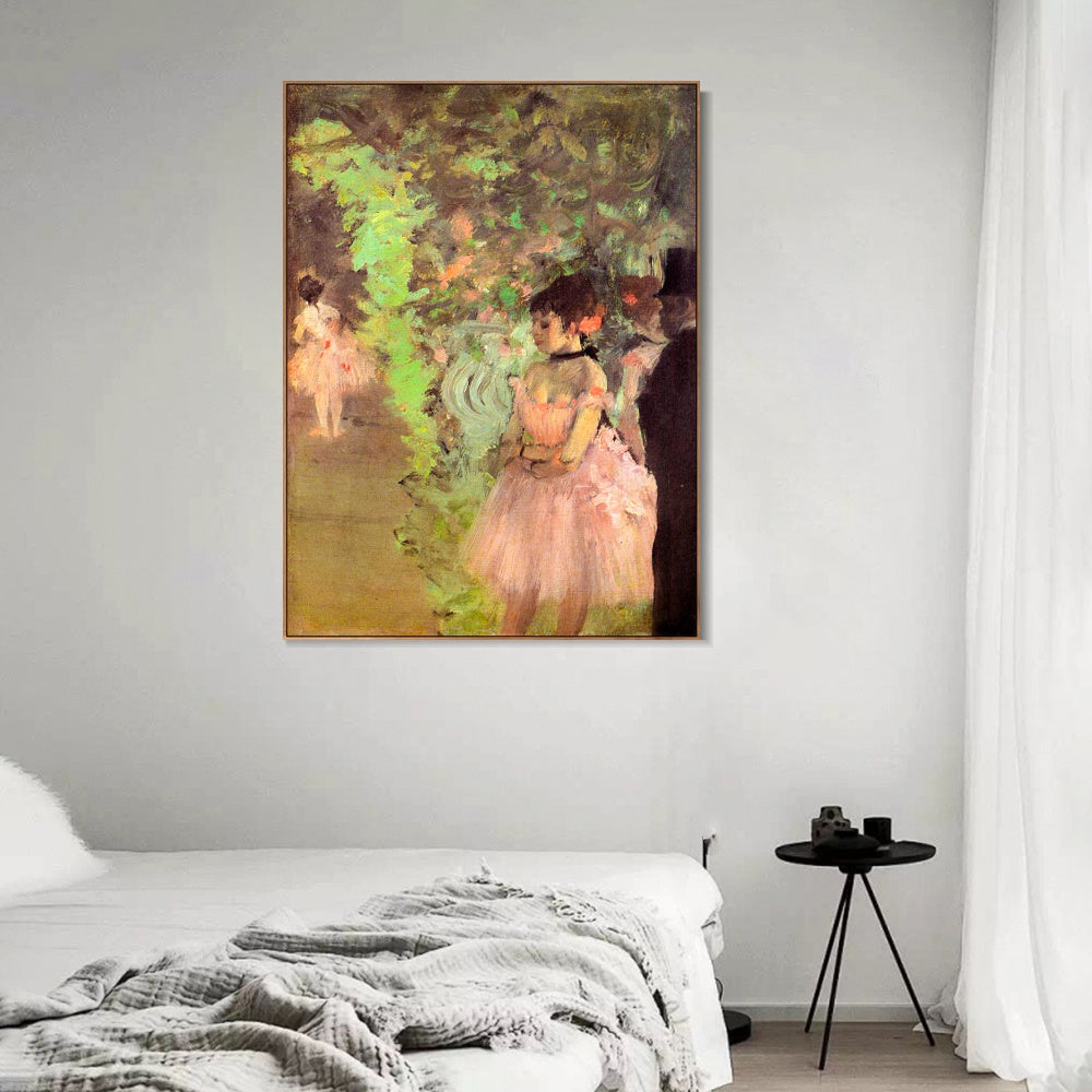 INVIN ART Framed Canvas Giclee Print Art Dancers Backstage, 1872 by Edgar Degas Wall Art