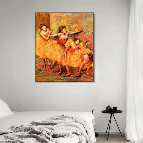 INVIN ART Framed Canvas Giclee Print Art Four Dancers,circa 1903 by Edgar Degas Wall Art Living Room Home Office Decorations