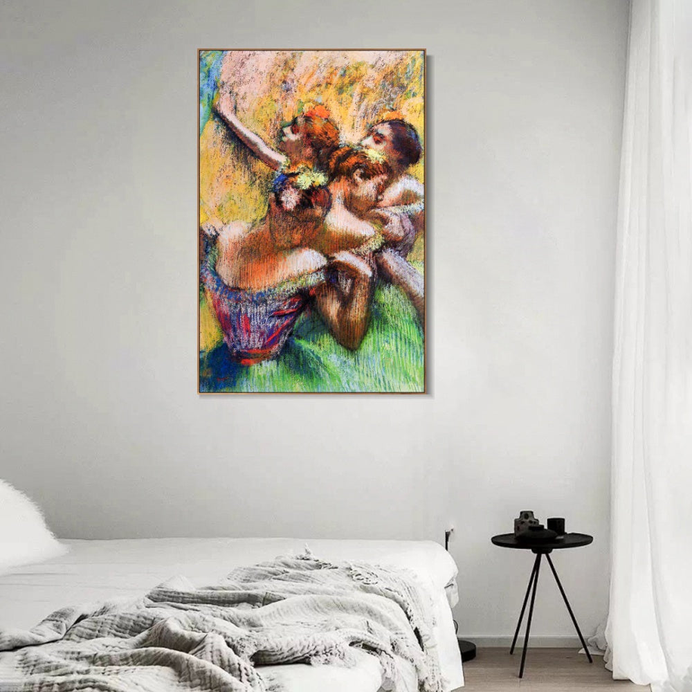 INVIN ART Framed Canvas Giclee Print Art Four Dancers,circa 1902 by Edgar Degas Wall Art