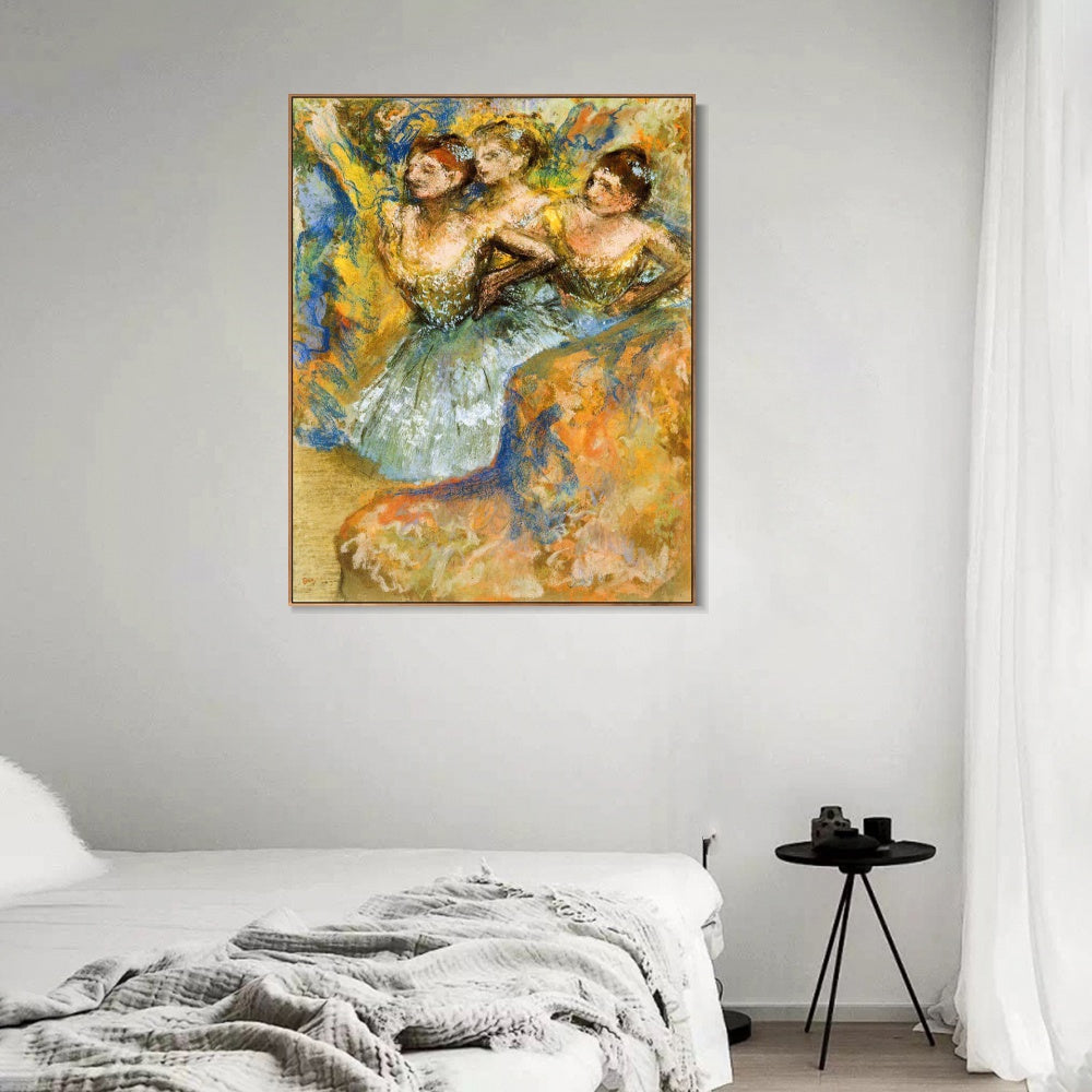 INVIN ART Framed Canvas Giclee Print Art Group of Dancers,circa 1900-1910 by Edgar Degas Wall Art