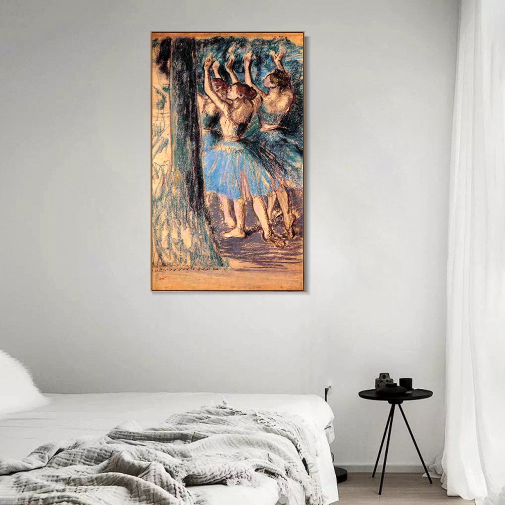 INVIN ART Framed Canvas Giclee Print Art Group of Dancers, Tree D篓娄cor by Edgar Degas Wall Art