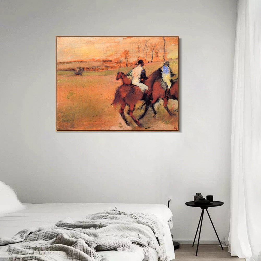 INVIN ART Framed Canvas Giclee Print Art Horses and Jockeys,circa 1886-1990 by Edgar Degas Wall Art