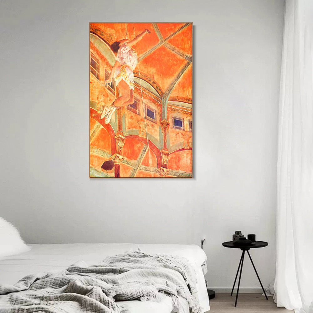INVIN ART Framed Canvas Giclee Print Art La La at the Cirque Fernando,Paris 1879 by Edgar Degas Wall Art