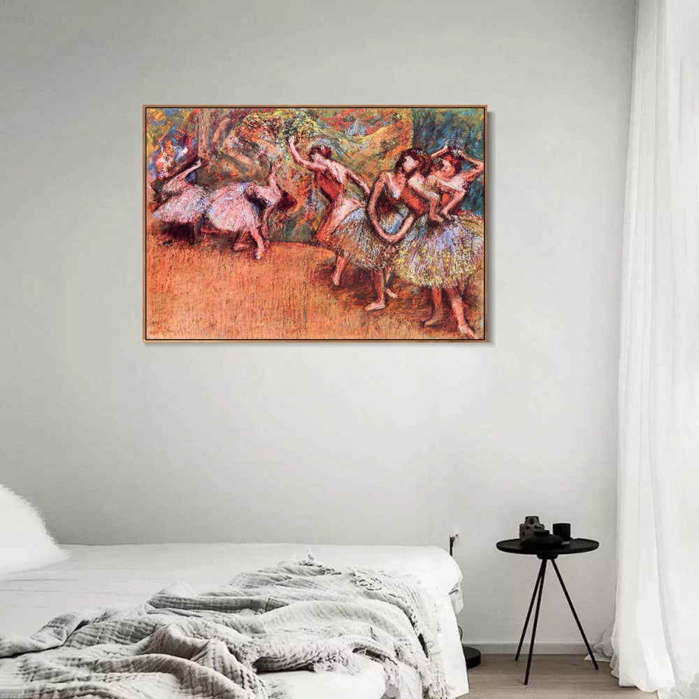 INVIN ART Framed Canvas Giclee Print Art Ballet Scene,circa 1907 by Edgar Degas Wall Art