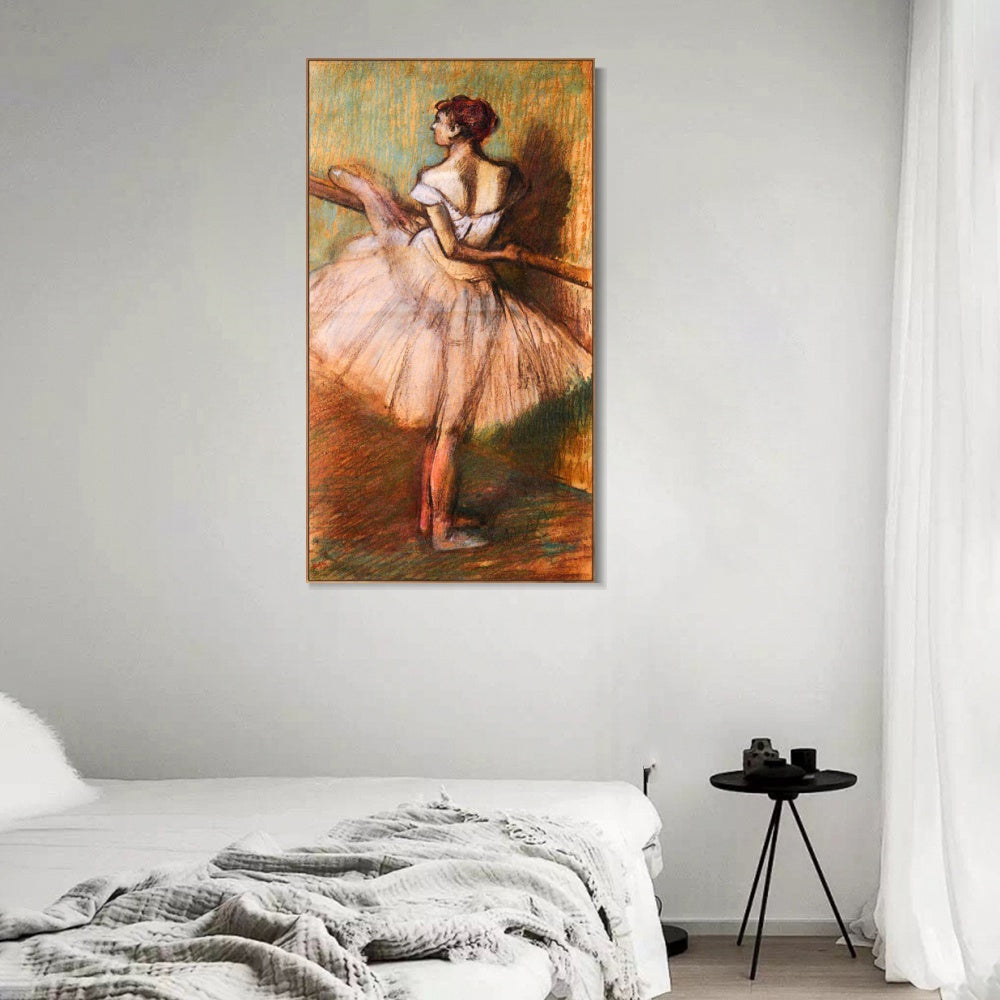 INVIN ART Framed Canvas Giclee Print Art Dancer at the Barre,circa 1884-1888 by Edgar Degas Wall Art