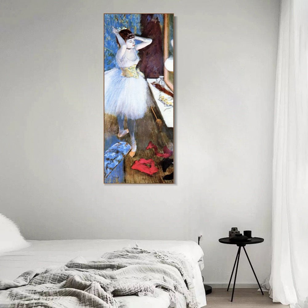 INVIN ART Framed Canvas Giclee Print Art Dancer in Her Dressing Room,circa 1879 by Edgar Degas Wall Art