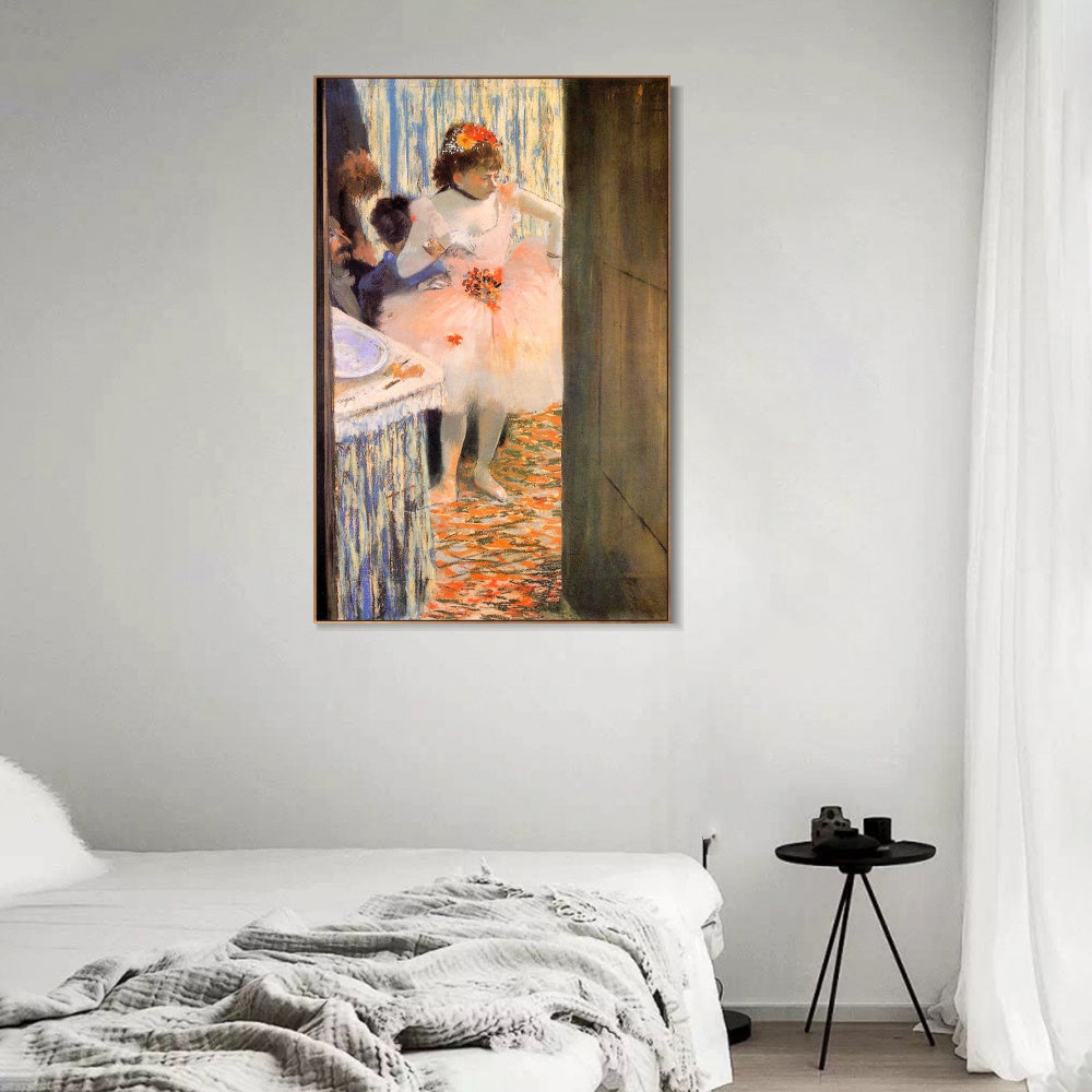INVIN ART Framed Canvas Giclee Print Art Dancer in Her Dressing Room,circa 1880 by Edgar Degas Wall Art