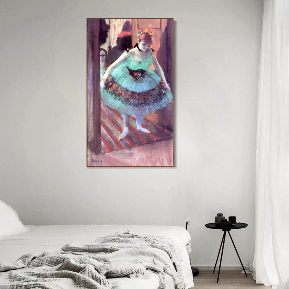 INVIN ART Framed Canvas Giclee Print Art Dancer Leaving Her Dressing Room by Edgar Degas Wall Art