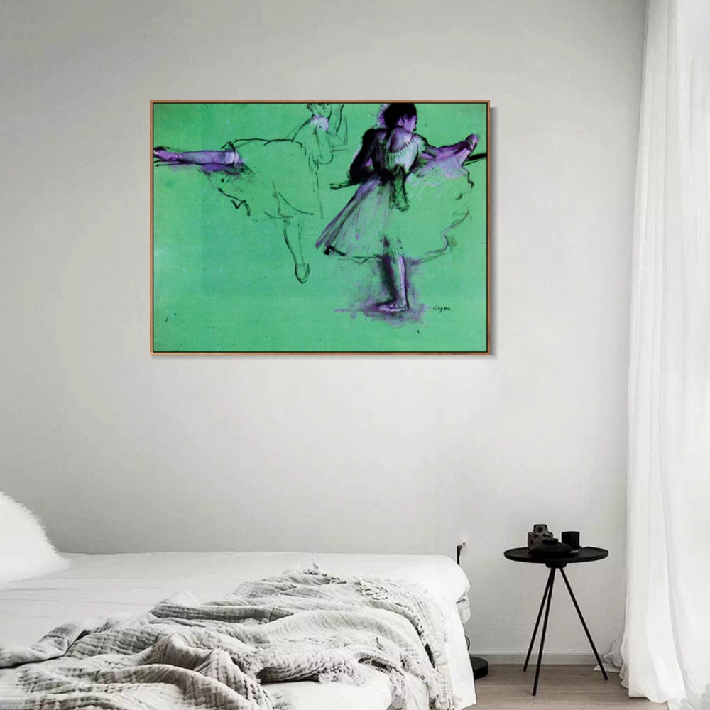 INVIN ART Framed Canvas Giclee Print Art Dancers at the Barre - circa 1873 by Edgar Degas Wall Art