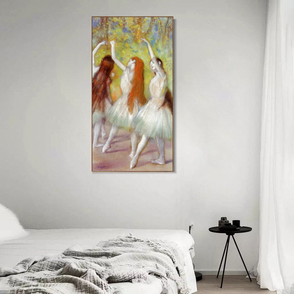 INVIN ART Framed Canvas Giclee Print Art Dancers in Green,circa 1878 by Edgar Degas Wall Art
