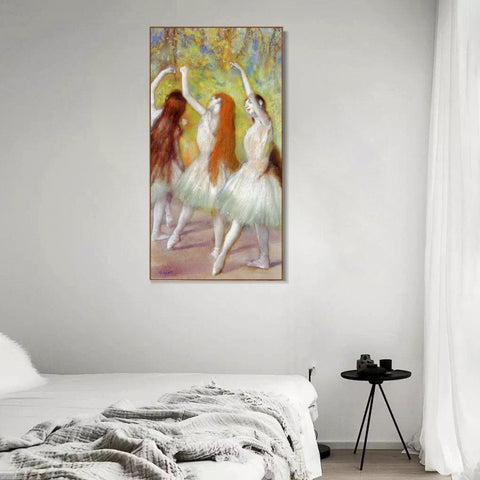 INVIN ART Framed Canvas Giclee Print Art Dancers in Green,circa 1878 by Edgar Degas Wall Art Living Room Home Office Decorations