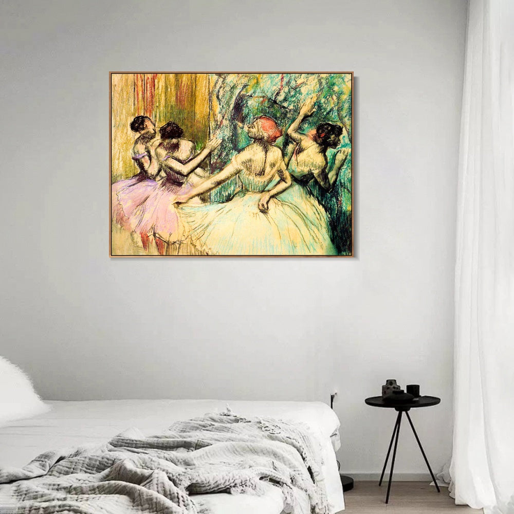INVIN ART Framed Canvas Giclee Print Art Dancers in the Wings,1897-1901 by Edgar Degas Wall Art