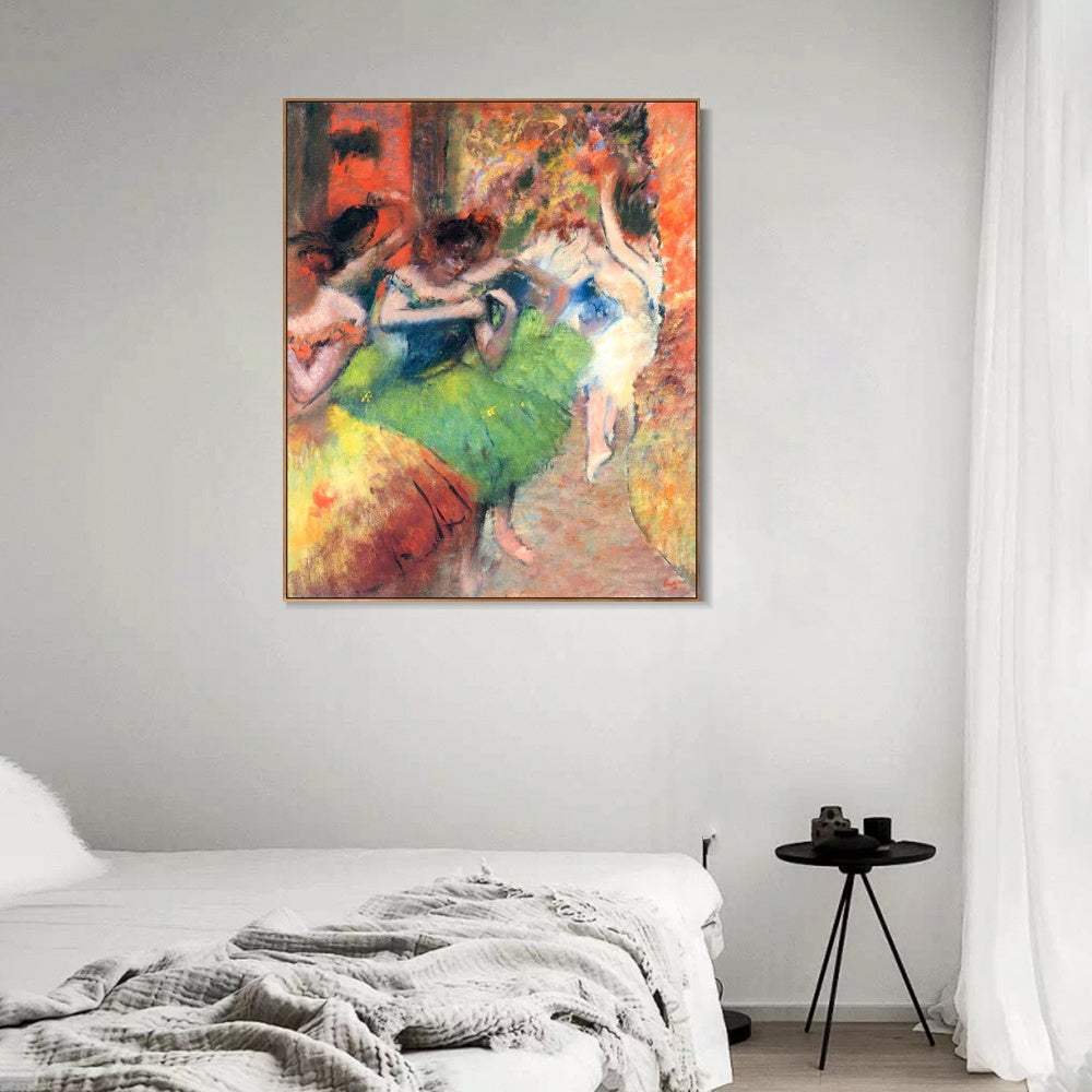 INVIN ART Framed Canvas Giclee Print Art Dancers in the Wings,circa 1885 by Edgar Degas Wall Art
