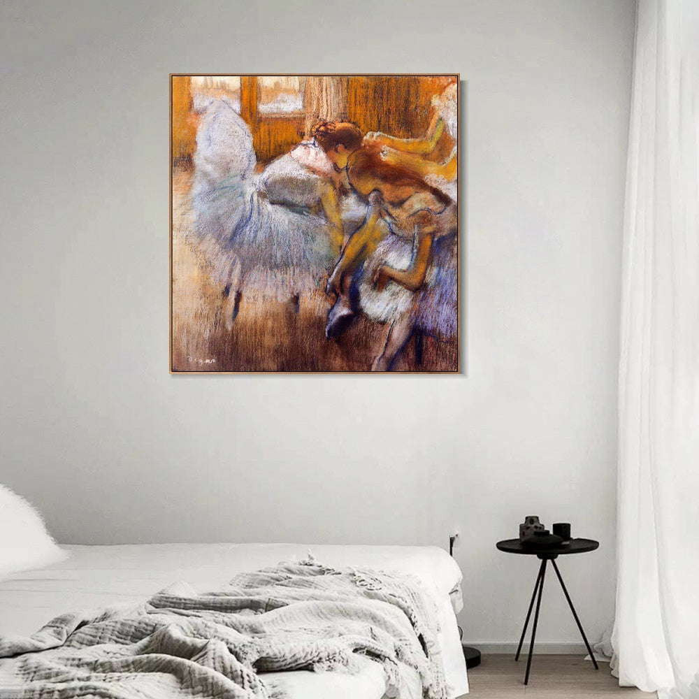INVIN ART Framed Canvas Giclee Print Art Dancers Relaxing,circa 1885 by Edgar Degas Wall Art