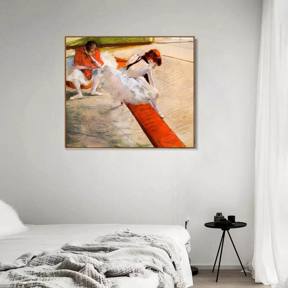INVIN ART Framed Canvas Giclee Print Art Dancers Resting,circa 1879 by Edgar Degas Wall Art