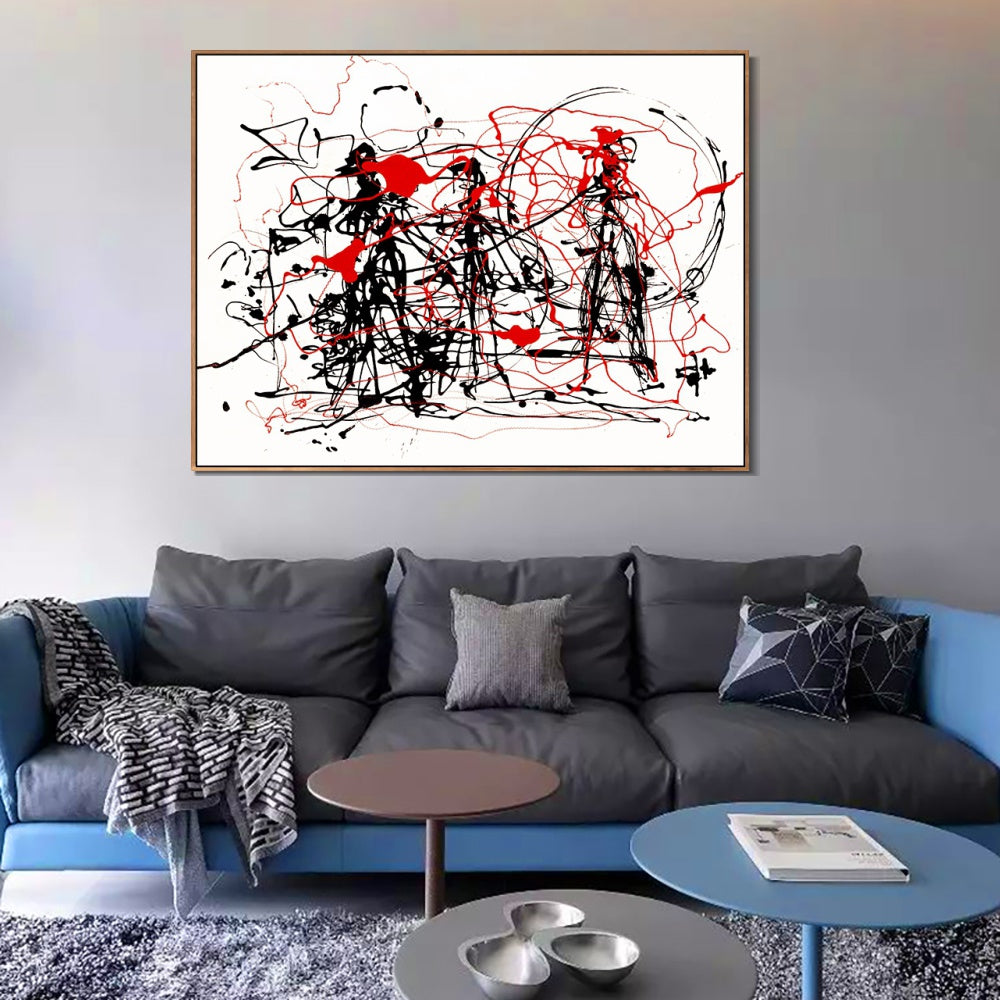 INVIN ART Framed Canvas Giclee Print Art Abstract Series#6 by Jackson Pollock Wall Art