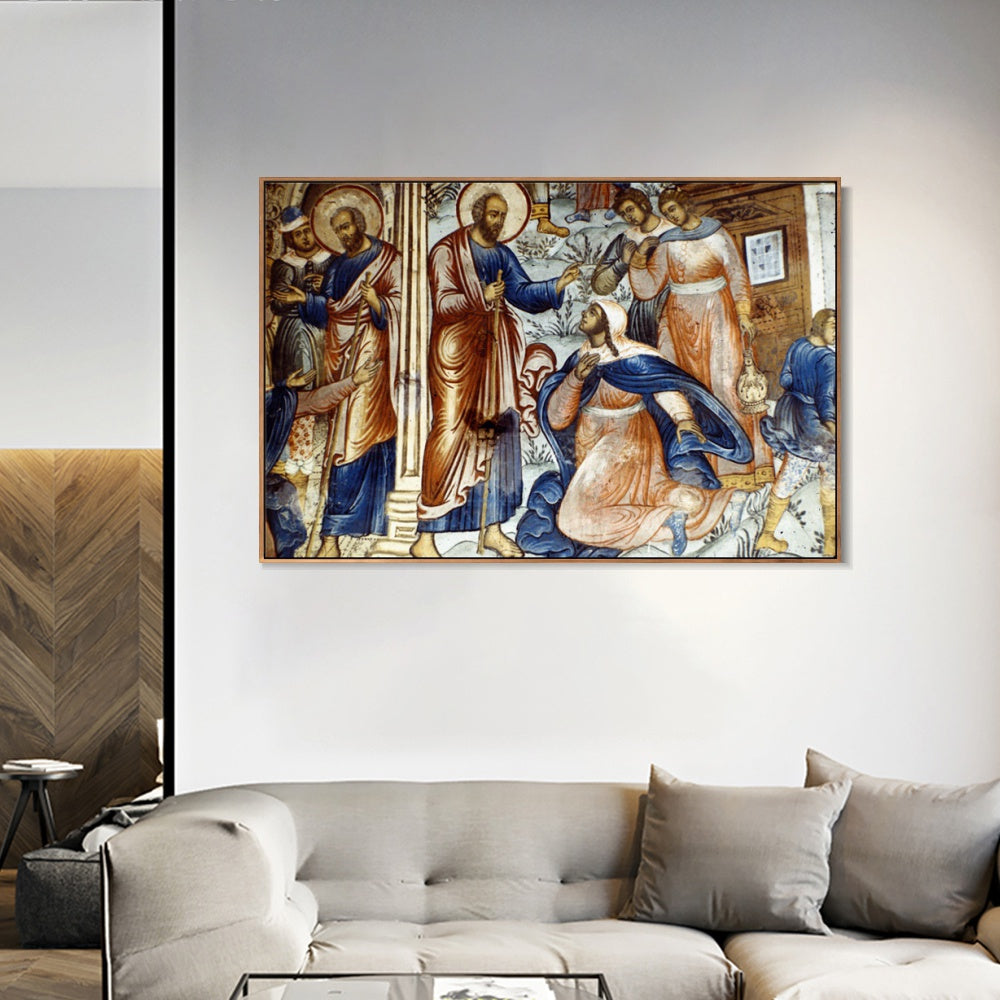 INVIN ART Framed Canvas Giclee Print Art Frescos in Yaroslavl 04 by Kasimir Malevich Wall Art Living Room Home Office Decorations