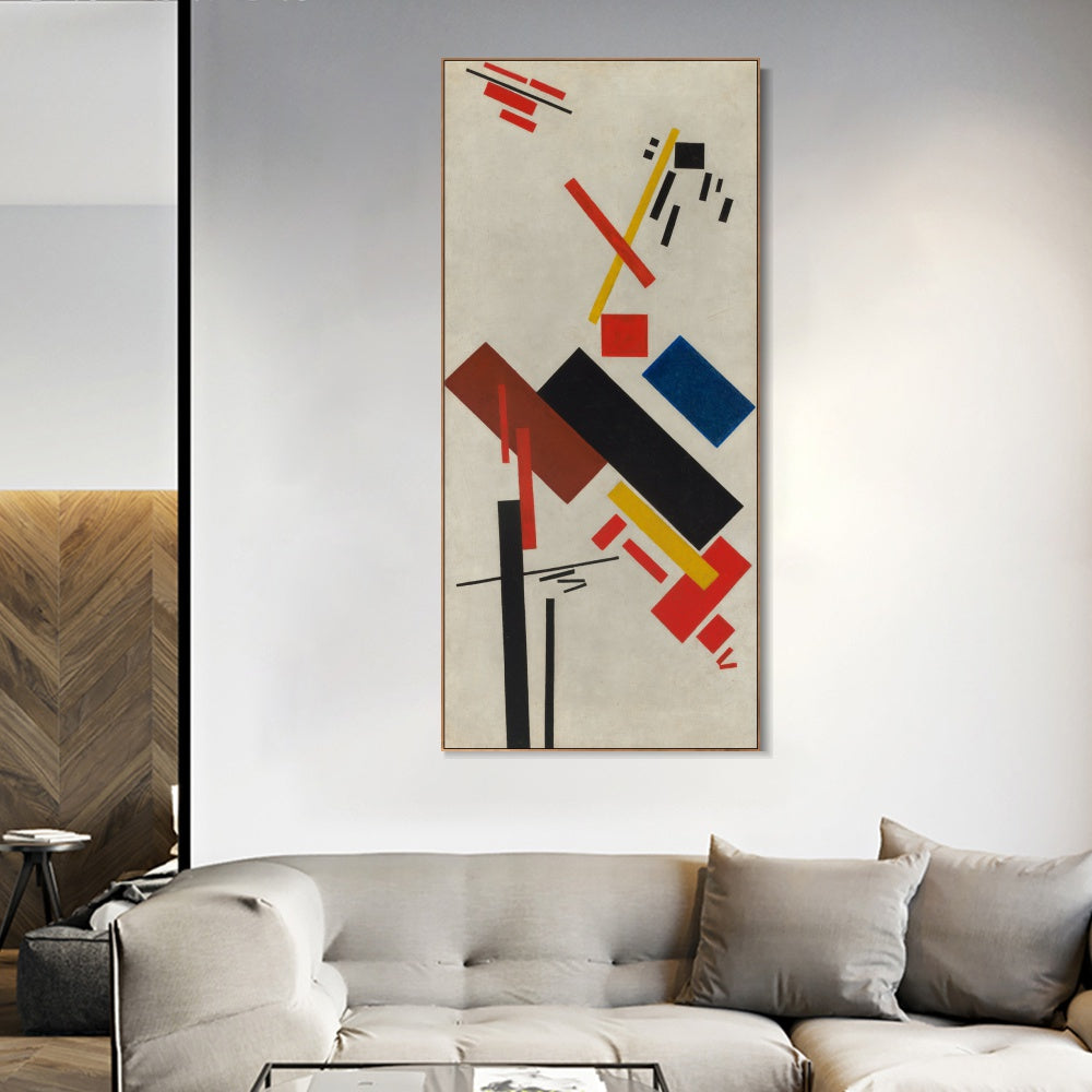 INVIN ART Framed Canvas Giclee Print Art Howse Under Construction by Kasimir Malevich Wall Art Living Room Home Office Decorations