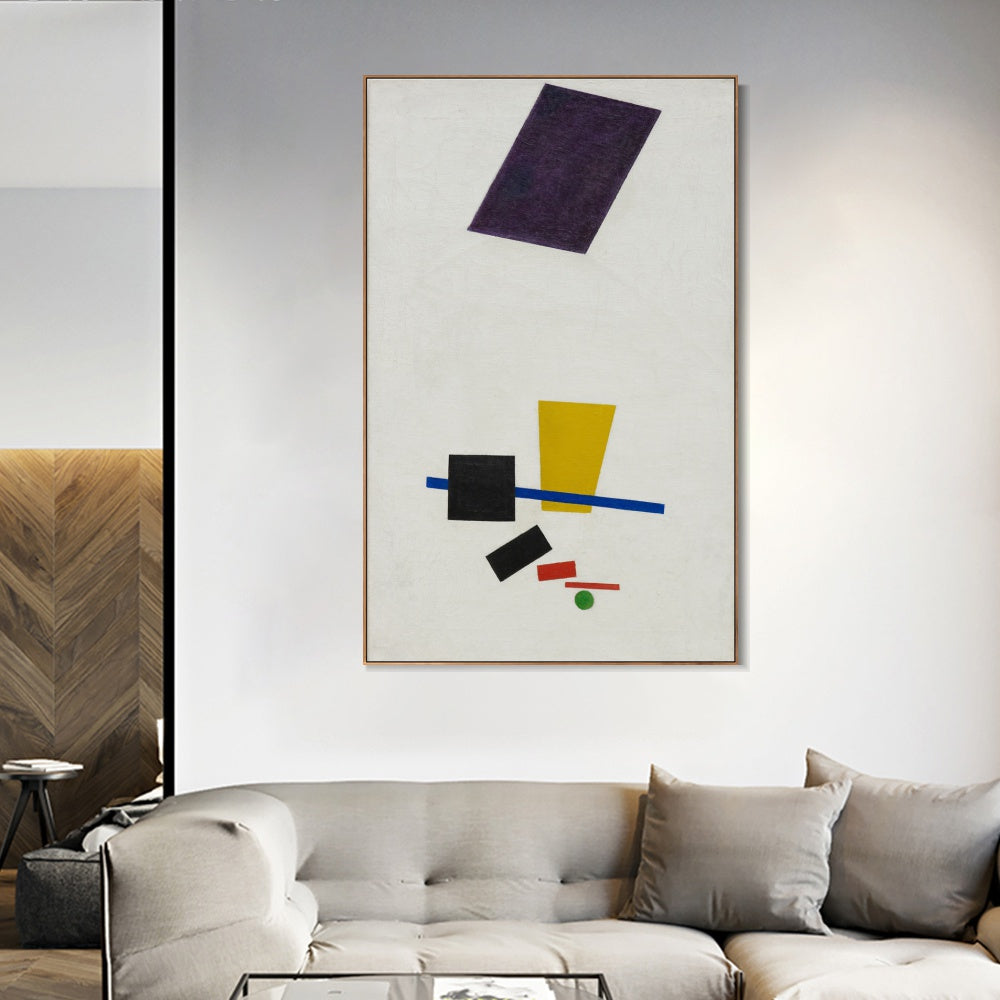 INVIN ART Framed Canvas Giclee Print Art Painterly Realism of a Football Player Color Masses in the 4th Dimension by Kasimir Malevich Wall Art Living Room Home Office Decorations