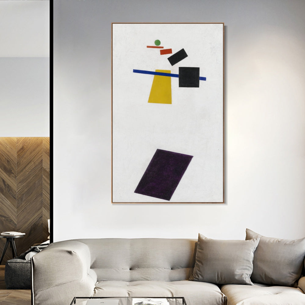 INVIN ART Framed Canvas Giclee Print Art Suprematism,Soccer Player in the Fourth Dimension by Kasimir Malevich Wall Art Living Room Home Office Decorations