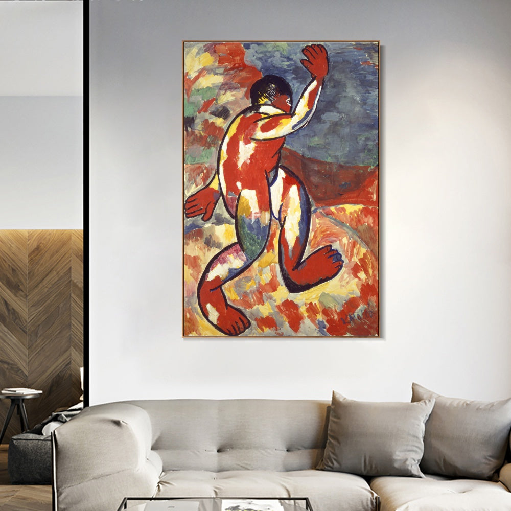 INVIN ART Framed Canvas Giclee Print Art Bather by Kasimir Malevich Wall Art Living Room Home Office Decorations