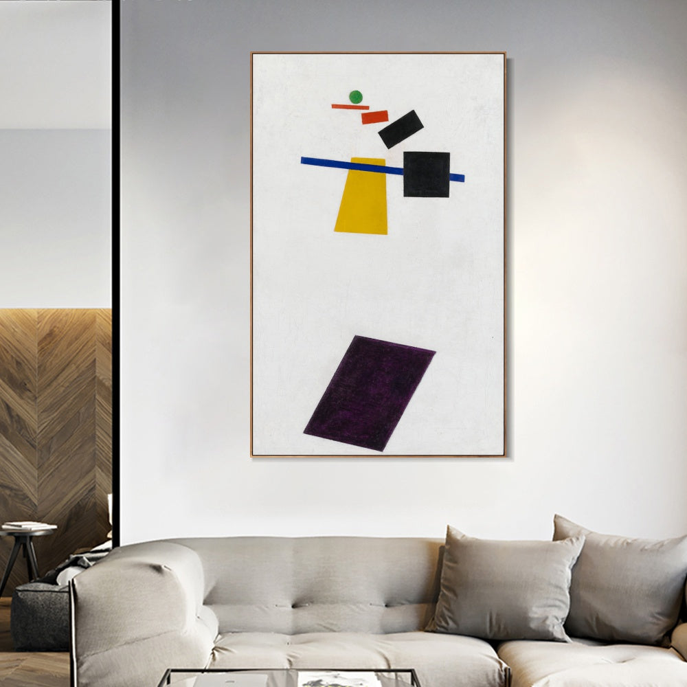 INVIN ART Framed Canvas Giclee Print Art Painterly Realism of a Football Player. Color Masses in The Fourth Dimension by Kasimir Malevich Wall Art Living Room Home Office Decorations