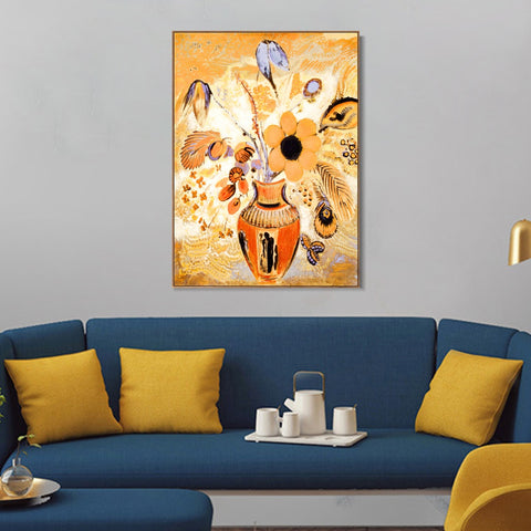 INVIN ART Framed Canvas Series#023 by Odilon Redon Wall Art Living Room Home Office Decorations