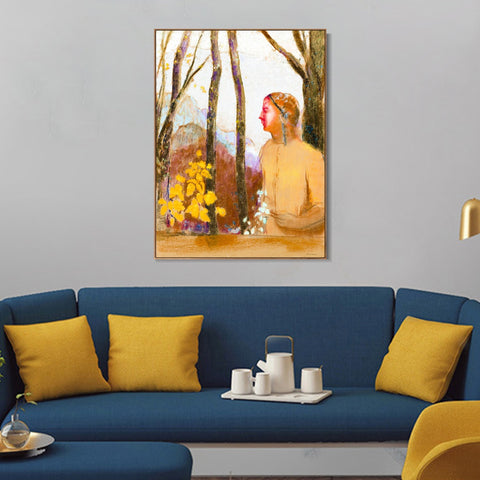 INVIN ART Framed Canvas Series#024 by Odilon Redon Wall Art Living Room Home Office Decorations