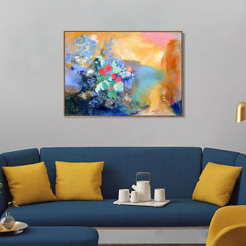 INVIN ART Framed Canvas Series#033 by Odilon Redon Wall Art Living Room Home Office Decorations