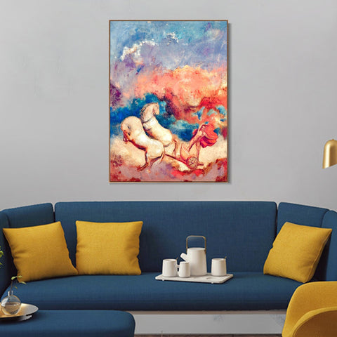 INVIN ART Framed Canvas Series#039 by Odilon Redon Wall Art Living Room Home Office Decorations