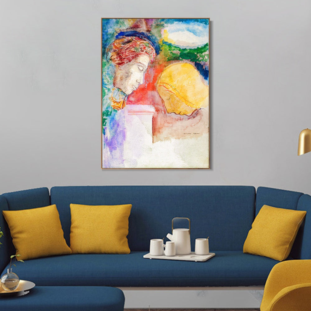 INVIN ART Framed Canvas Series#044 by Odilon Redon Wall Art Living Room Home Office Decorations
