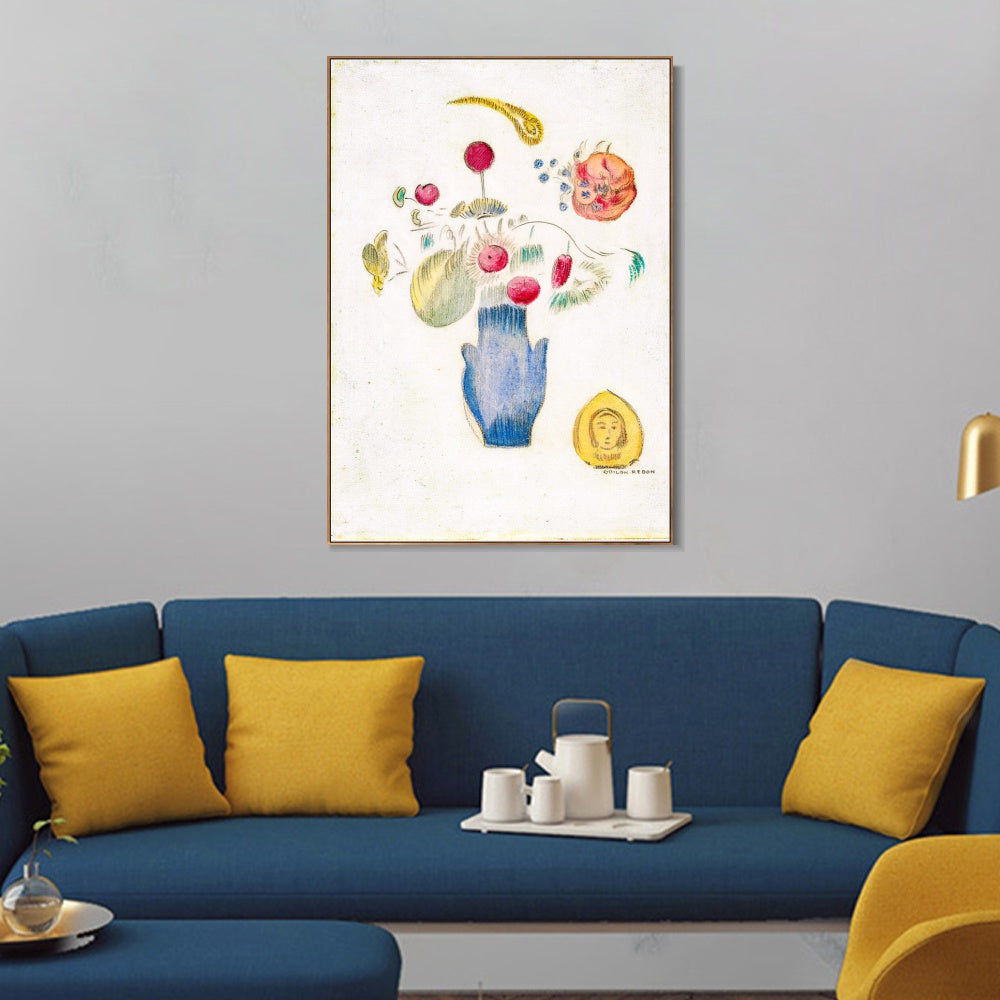INVIN ART Framed Canvas Series#045 by Odilon Redon Wall Art Living Room Home Office Decorations