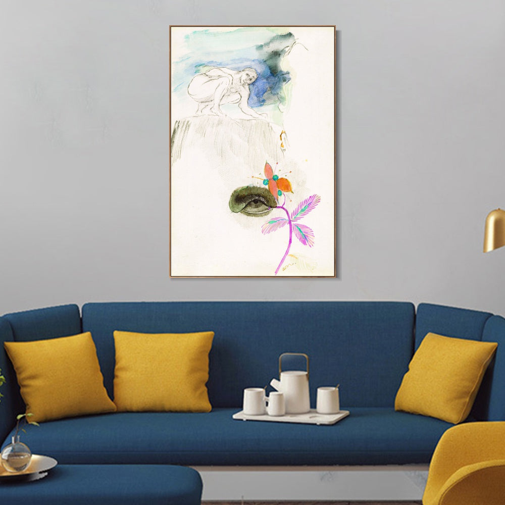 INVIN ART Framed Canvas Series#047 by Odilon Redon Wall Art Living Room Home Office Decorations