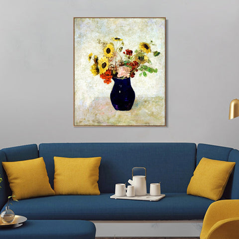 INVIN ART Framed Canvas Series#056 by Odilon Redon Wall Art Living Room Home Office Decorations