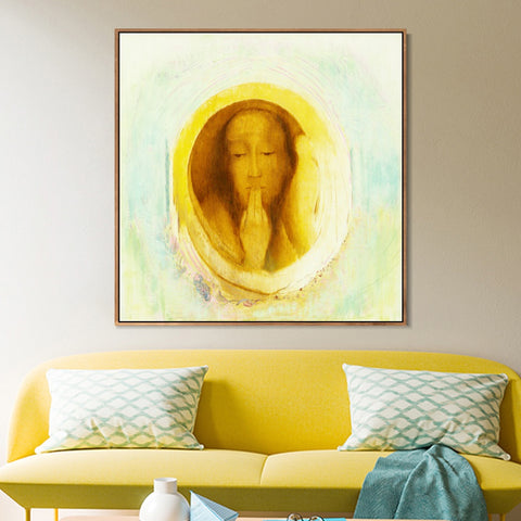 INVIN ART Framed Canvas Le Silence by Odilon Redon Wall Art Living Room Home Office Decorations