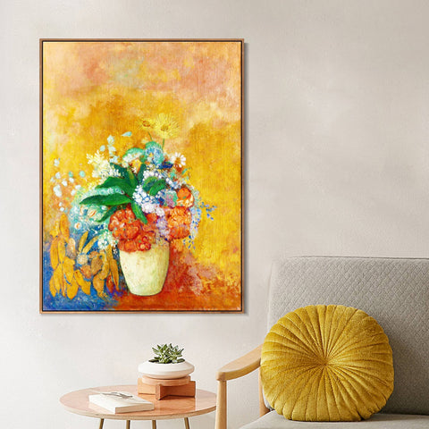 INVIN ART Framed Canvas Series#078 by Odilon Redon Wall Art Living Room Home Office Decorations