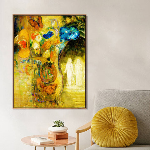 INVIN ART Framed Canvas Series#082 by Odilon Redon Wall Art Living Room Home Office Decorations