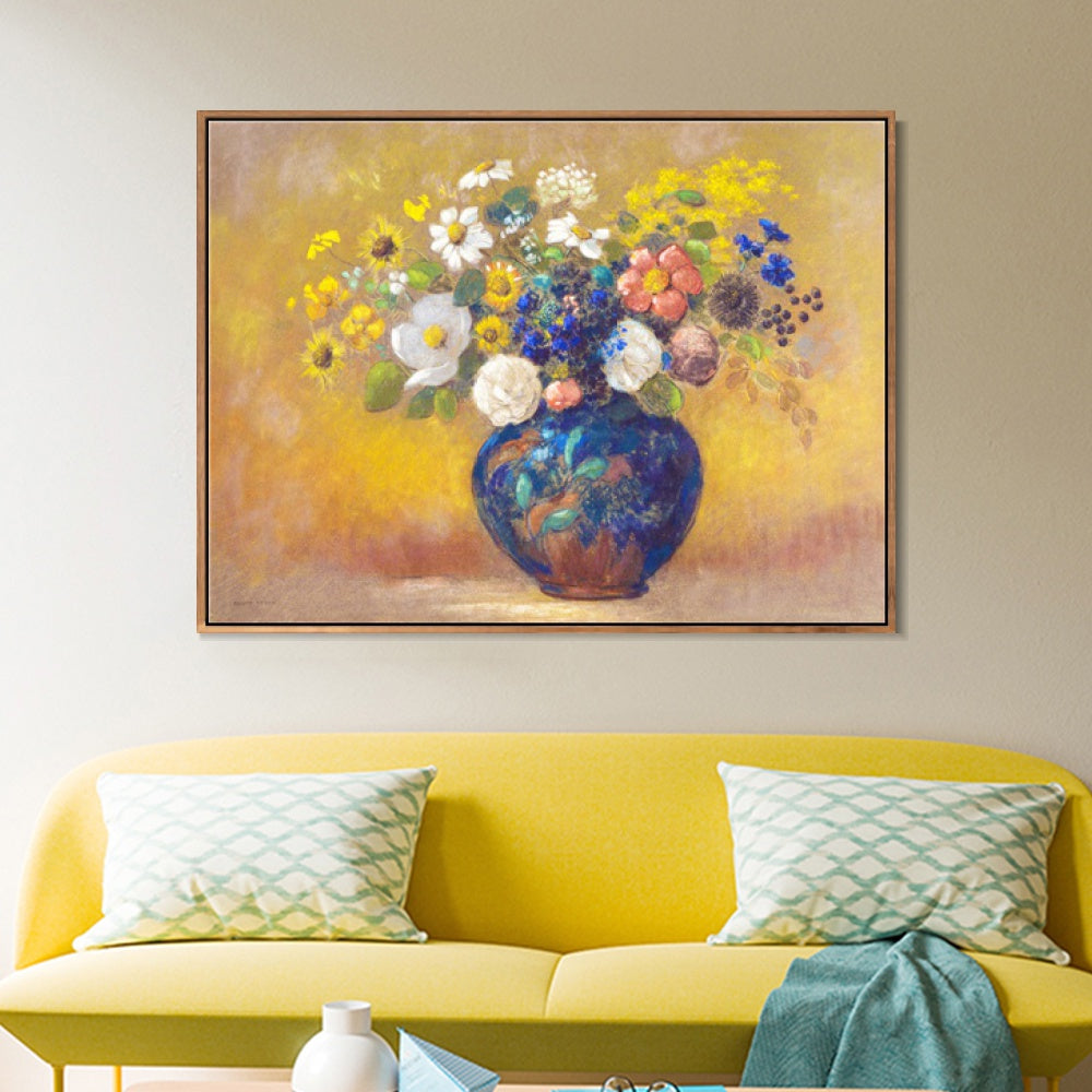 INVIN ART Framed Canvas Series#086 by Odilon Redon Wall Art Living Room Home Office Decorations