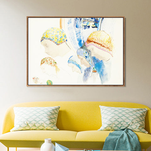 INVIN ART Framed Canvas Series#087 by Odilon Redon Wall Art Living Room Home Office Decorations