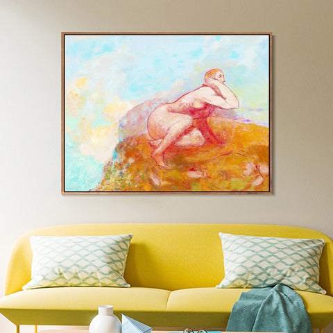 INVIN ART Framed Canvas Series#088 by Odilon Redon Wall Art Living Room Home Office Decorations