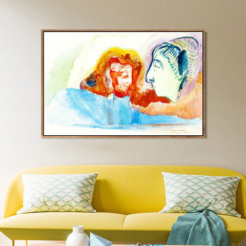 INVIN ART Framed Canvas Series#090 by Odilon Redon Wall Art Living Room Home Office Decorations