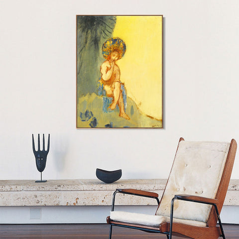 INVIN ART Framed Canvas Series#094 by Odilon Redon Wall Art Living Room Home Office Decorations