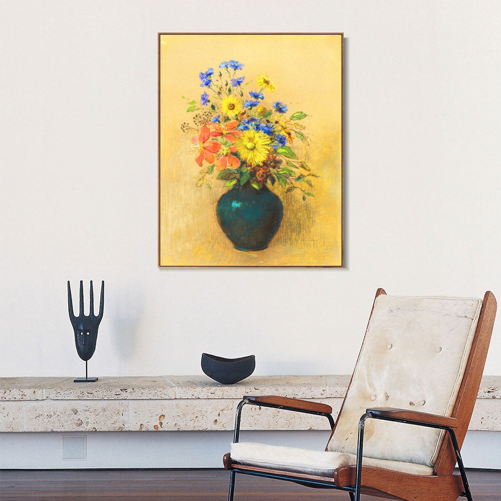 INVIN ART Framed Canvas Series#095 by Odilon Redon Wall Art Living Room Home Office Decorations