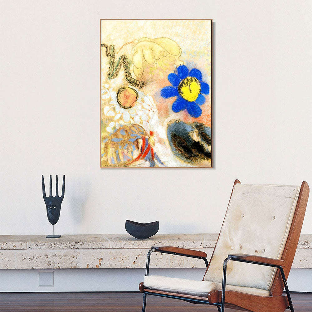 INVIN ART Framed Canvas Series#109 by Odilon Redon Wall Art Living Room Home Office Decorations