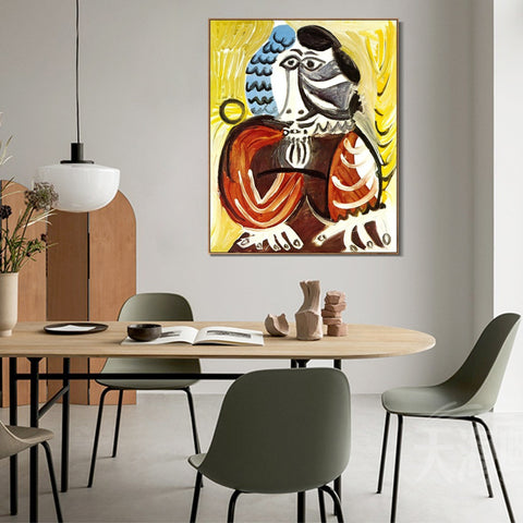 INVIN ART Framed Canvas Giclee Print Art Series#366 by Pablo Picasso Wall Art Living Room Home Office Decorations