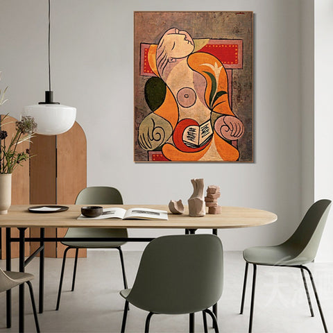 INVIN ART Framed Canvas Giclee Print Art 1932 La lecture by Pablo Picasso Wall Art Living Room Home Office Decorations
