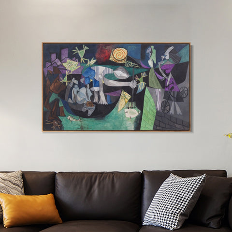 INVIN ART Framed Canvas Giclee Print Art Series#395 by Pablo Picasso Wall Art Living Room Home Office Decorations